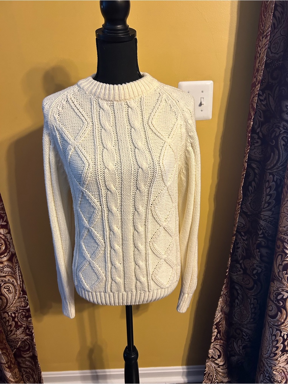 Cream Cable Knit Women’s Sweater